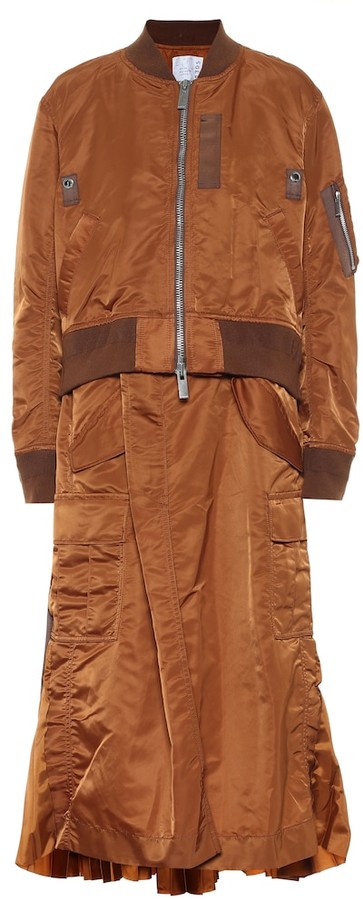 sacai nylon twill coat