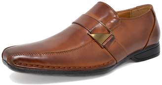 Andrew Marc BRUNO Bruno Marc Giorgio-1 Men's Classic Square Toe Leather Lined Stretch Insert Slip On Dress Loafers Shoes Brown Size 10