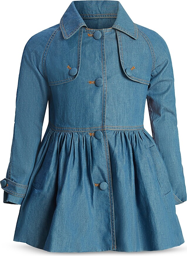 Bardot Junior Girls' Mia Chambray Trench Coat Little Kid, Big