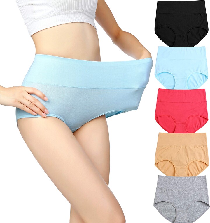 cauniss Womens High Waist Cotton Panties C Section Recovery Postpartum Soft  Stretchy Full Coverage Underwear(5 Pack) - ShopStyle Knickers