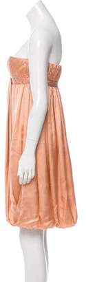 Tara Jarmon Strapless Silk Dress