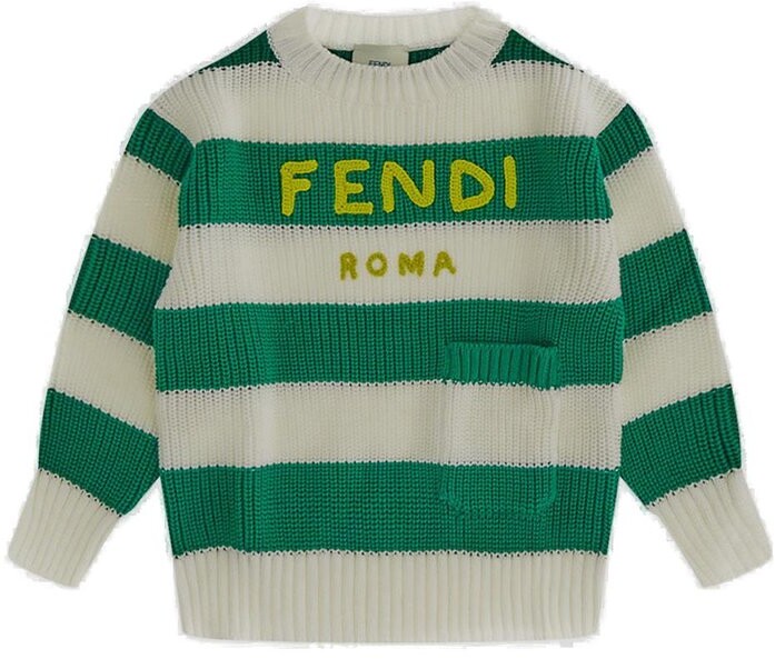 Fendi Kids Striped Logo Embroidered Sweater - ShopStyle