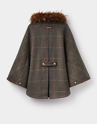 Joules Contessa Tweed Cape in Heather Check