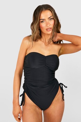 Holipick Women Tummy Control One Piece Swimsuits Strapless Bandeau Bathing  Suits Slimming Halter Swimwear