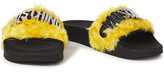 Thumbnail for your product : Moschino Appliqued Faux Fur Slides