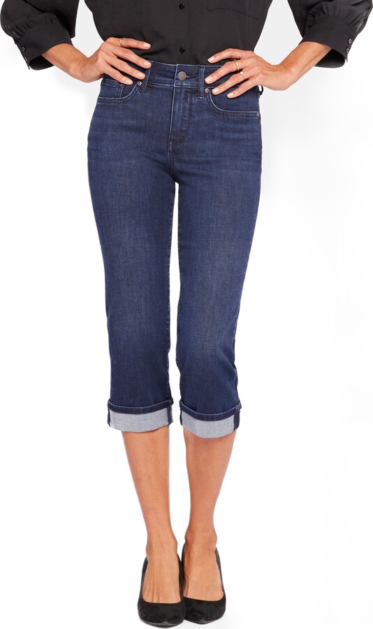 Marilyn Straight Crop Jeans In Cool Embrace® Denim With Cuffs - Stunning  Blue