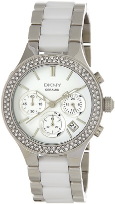DKNY Women's Crystal Chronograph Ceramic Bracelet Watch
