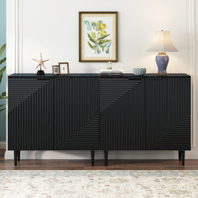 George Oliver Meida Faux Wood 2-Doors Storage Cabinets