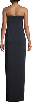 Jay Godfrey Strapless Ruffle Gown w/ Front Slit