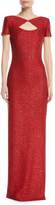 St. John Collection Glamour Sequin Knit Cutout-Front Gown