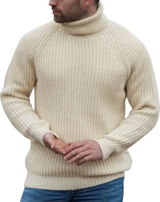 Innerternet Men's Knitted Pullover Long Sleeve Ski and Sports with  Turtleneck Basic Turtleneck Pullover Sweater Warm Basic Fine Knit  Sweatshirt Comfortable Soft Pullover A - ShopStyle Jumpers & Hoodies