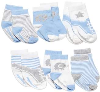 Elegant Baby Boys' Cutie Socks, 6 Pack - Baby