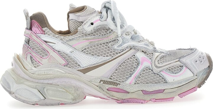 Balenciaga 'runner 2.0' Multicolor Low Top Sneakers With Runner Logo In Tech Fabric Woman