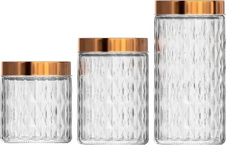 Amici Home Kitchen Supplies Glass Canister, Metal Lid For Kitchen & Pantry  Dry Food Storage, Set of 3 Sizes,18, 28, and 36 oz