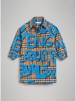 Thumbnail for your product : Burberry Childrens Graffiti Print Vintage Check Cotton Shirt Dress