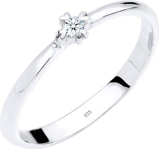 Diamore Elli DIAMONDS Ring Women Solitaire Heart Engagement Diamond (0.03 ct.) in 925 Sterling Silver