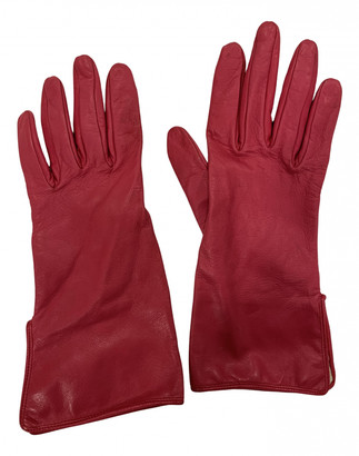 Burberry Pink Leather Gloves -