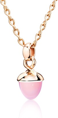 Tamara Comolli Mikado Bouquet Pink Chalcedony Pendant Enhancer in Rose Gold