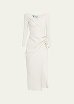 Thumbnail for your product : Chiara Boni La Petite Robe Agna Ruched Ruffle Sheath Midi Dress