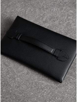 Burberry Two-tone Leather Wristlet Clutch