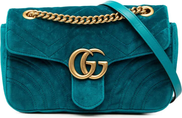 Gucci Pre-Owned 2016-2025 Medium GG Marmont Matelasse Velvet shoulder bag