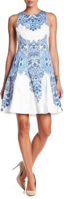 Maggy London Printed Fit & Flare Dress