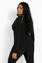 Thumbnail for your product : boohoo Plus High Shine Funnel Neck Active Zip Jacket