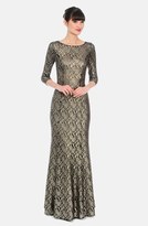 Thumbnail for your product : Kay Unger Metallic Lace Trumpet Gown