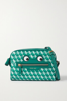 Anya Hindmarch + Net Sustain I Am A Plastic Bag Frog Leather-trimmed Recycled Coated-canvas Shoulder Bag - Green