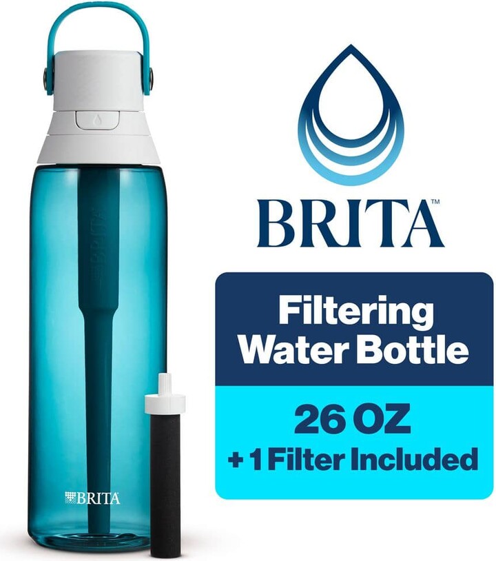 Brita Premium 26 oz. Filtering Water Bottle with BPA Free in Sea Glass Blue