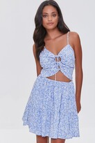 Thumbnail for your product : Forever 21 Cutout Floral Print Mini Dress