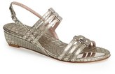 Thumbnail for your product : Stuart Weitzman 'Playful' Python Embossed Metallic Leather Sandal