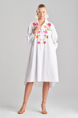 Chikayo Cotton Poplin Oversized Embroidered Shirtdress