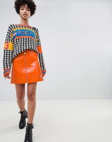 Thumbnail for your product : Pepe Jeans patent mini skirt with exposed zip