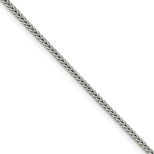 Black Bow Jewelry Co. BlackBowJewelry2mmSterlingSilverD/CSolidRoundFrancoChainNecklace20Inch