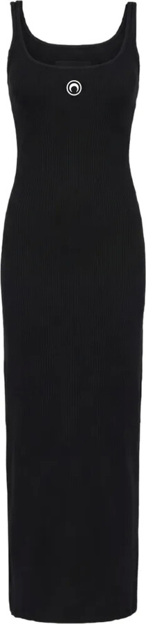 Marine Serre Logo Ribbed Jersey Dress