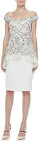 Thumbnail for your product : Lela Rose Embroidered Off-Shoulder Tiered Dress