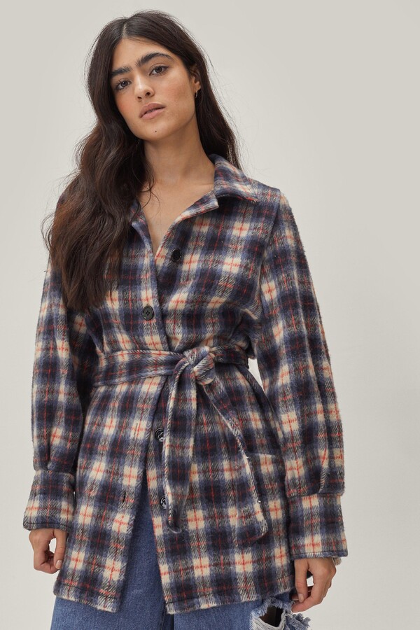 navy check jacket ladies