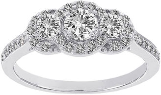 JCPenney MODERN BRIDE Lumastar 7/8 CT. T.W. Diamond 14K White Gold 3-Stone Bridal Ring