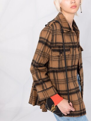 RED Valentino Pleat-Detail Checked Jacket