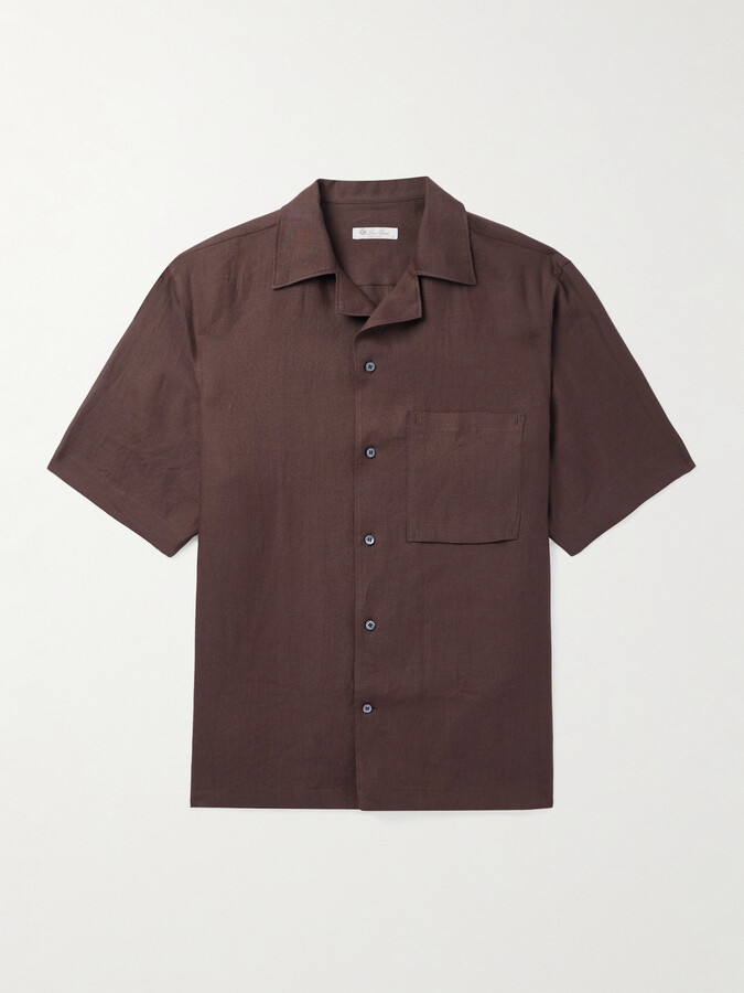 Loro Piana Federico Camp-Collar Linen Shirt