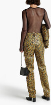 Thumbnail for your product : Good American Faux snake-effect leather bootcut pants