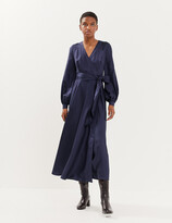 Thumbnail for your product : Marks and Spencer Pure Silk Blouson Sleeve Maxi Wrap Dress