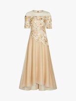 Thumbnail for your product : Adrianna Papell Bardot Embroidered Gown, Champagne/Ivory