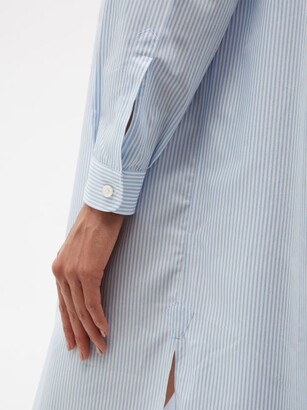 Charvet Stand-collar Striped Cotton-poplin Shirt Dress - Blue Stripe