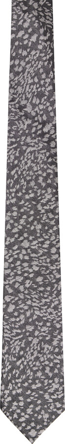 Paul Smith Gray Leopard Lurex Tie