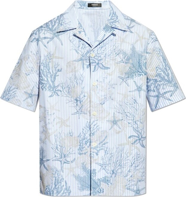 Versace Barocco Sea Printed Short-Sleeved Shirt