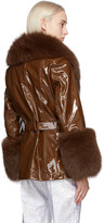 Thumbnail for your product : Saks Potts Brown Patent Fur Shorty Coat