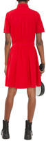 Thumbnail for your product : Love Moschino Appliquéd gathered cotton-blend gabardine shirt dress