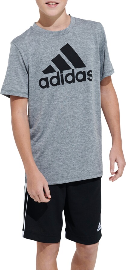 adidas Big Boys Short Sleeve Aeroready Melange Performance T-shirt